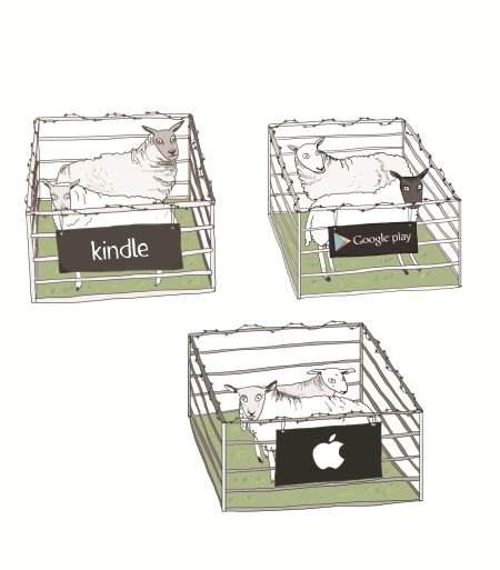 Sheeps trapped in fences from Apple, Amazon and Google ecosystems